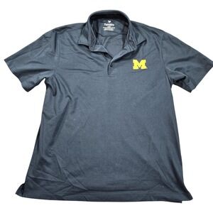 Michigan Wolverines Polo Shirt Mens Large Blue NCAA Football Fanatics Golf